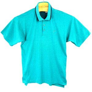 Vintage Nike F.I.T Polo Shirt Mens M Turquoise Short Sleeve Embroidered Swoosh